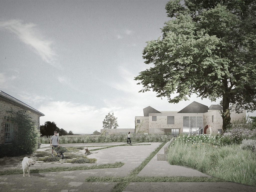 Contemporary House South Downs View From Driveway Contemporary House View from Courtyard   © Sandy Rendel Architects
