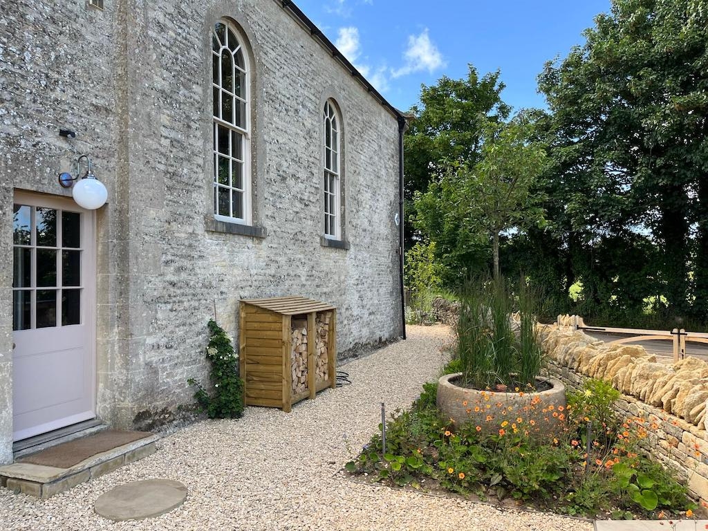Cotswold Chapel Side Door and Planter