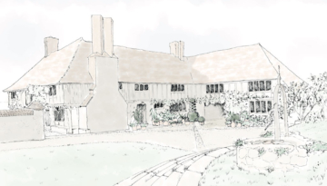 Giraffe Hall Courtyard Sketch