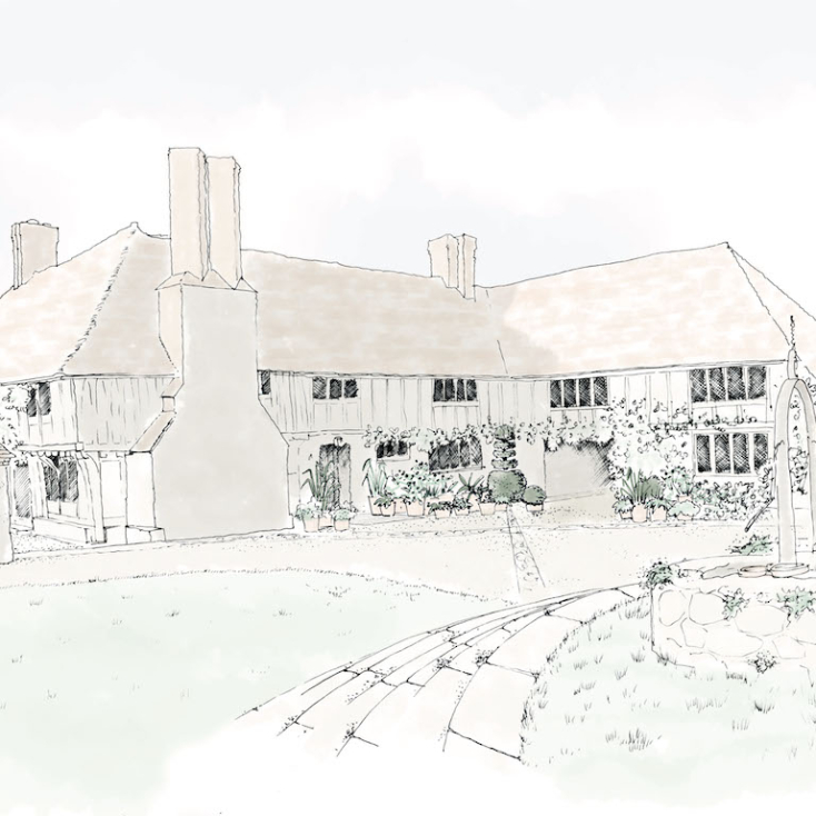 Giraffe Hall Courtyard Sketch