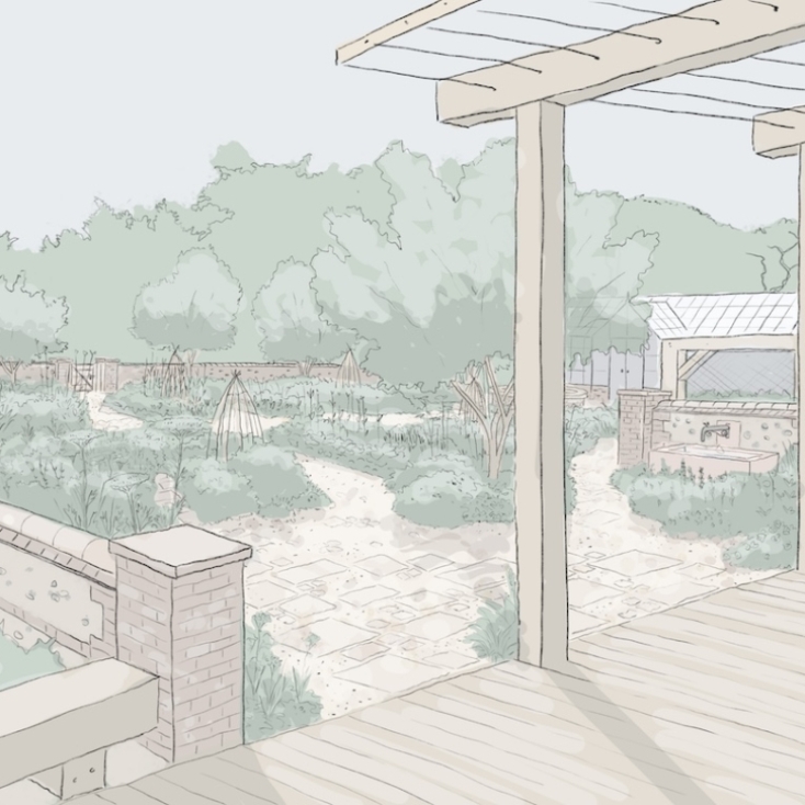 Potager View From Pergola, Chichester Harbour