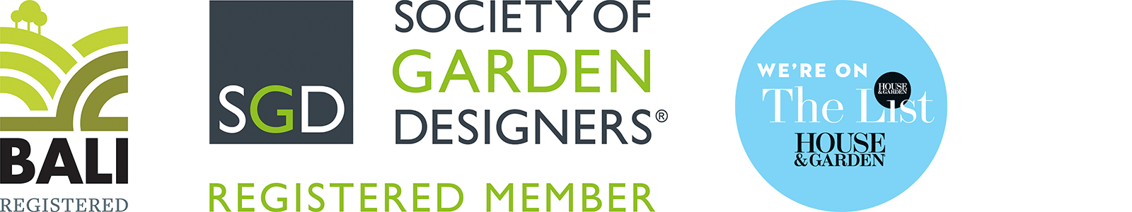 Bali, Society of Garden Designers and House and Garden logos Bali, Society of Garden Designers and House and Garden logos